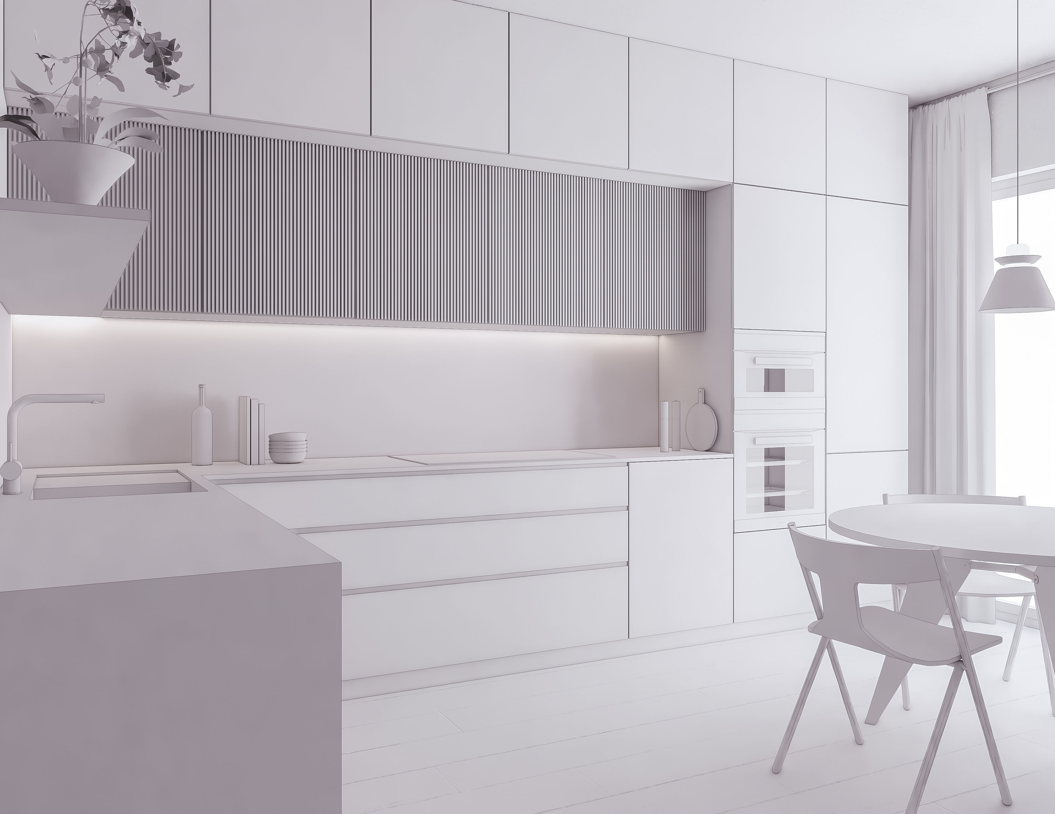 Modern Kitchen Created in Revit 11 Low-poly 3D model_10