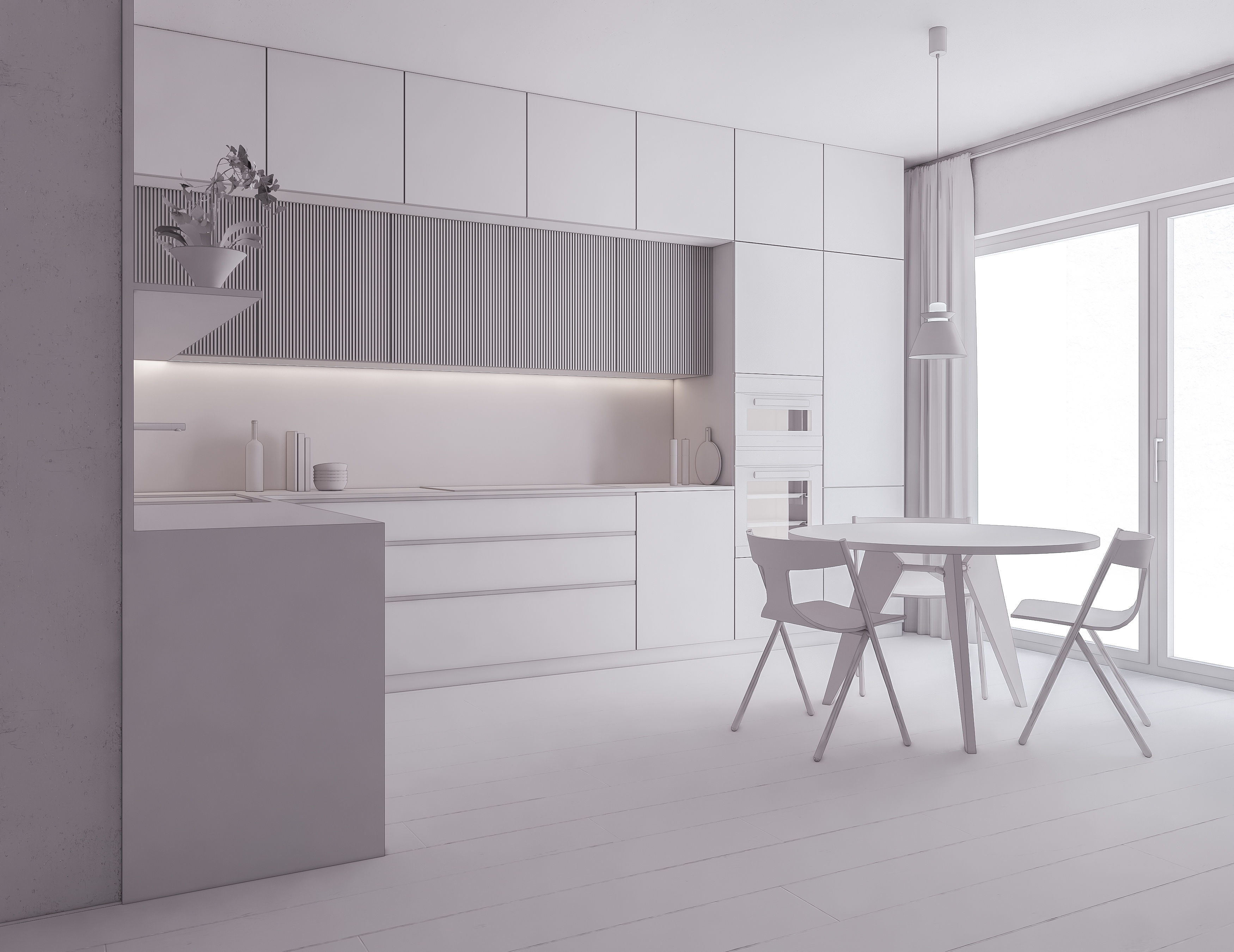 Modern Kitchen Created in Revit 11 Low-poly 3D model_8