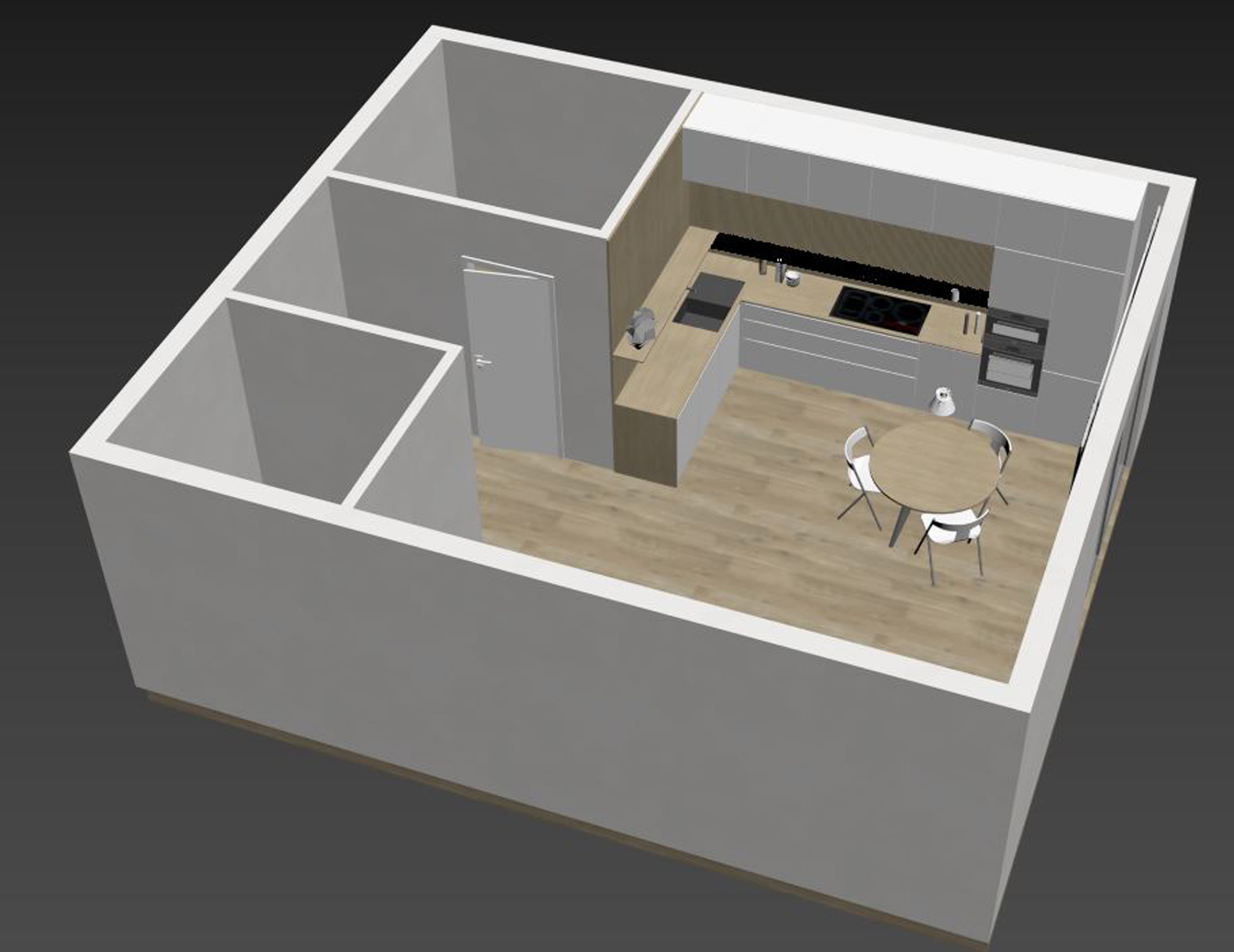 Modern Kitchen Created in Revit 11 Low-poly 3D model_15