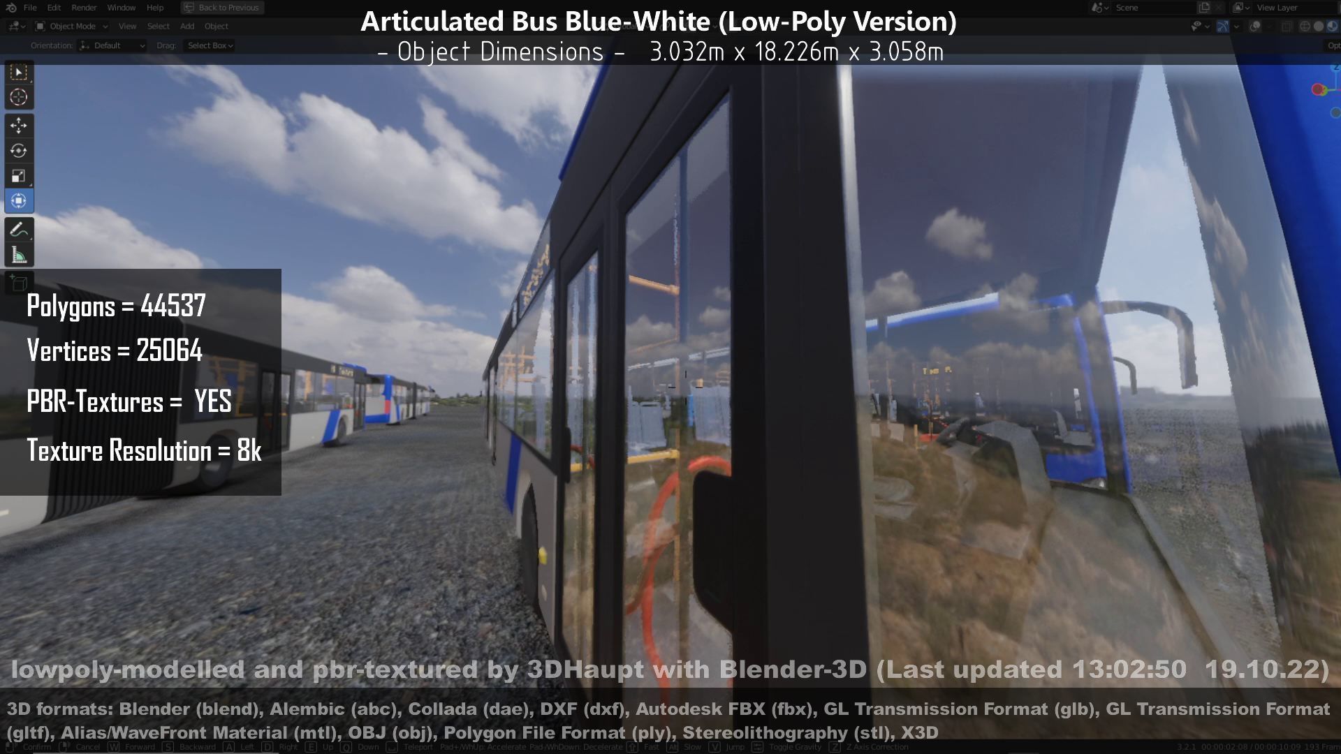 Articulated City Bus Blue-White Low-poly 3D model_80