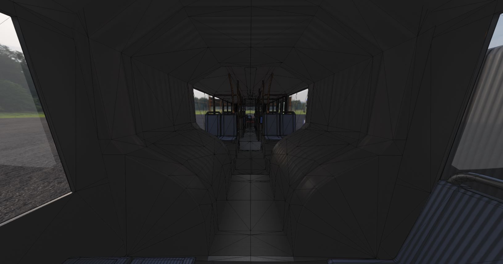 Articulated City Bus Blue-White Low-poly 3D model_24