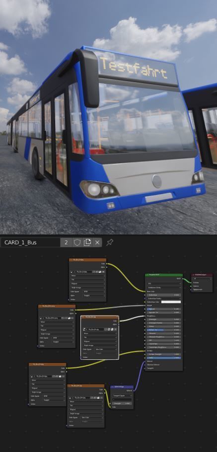 Articulated City Bus Blue-White Low-poly 3D model_37