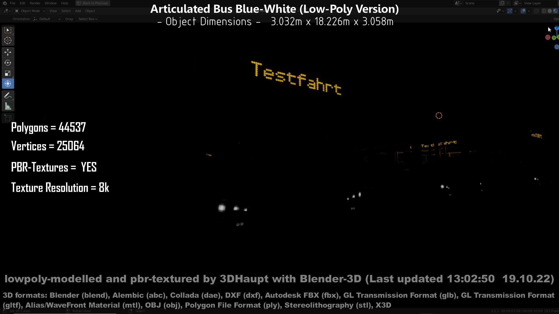 Articulated City Bus Blue-White Low-poly 3D model_68