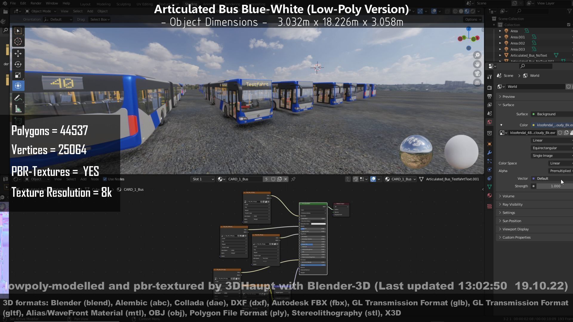 Articulated City Bus Blue-White Low-poly 3D model_67