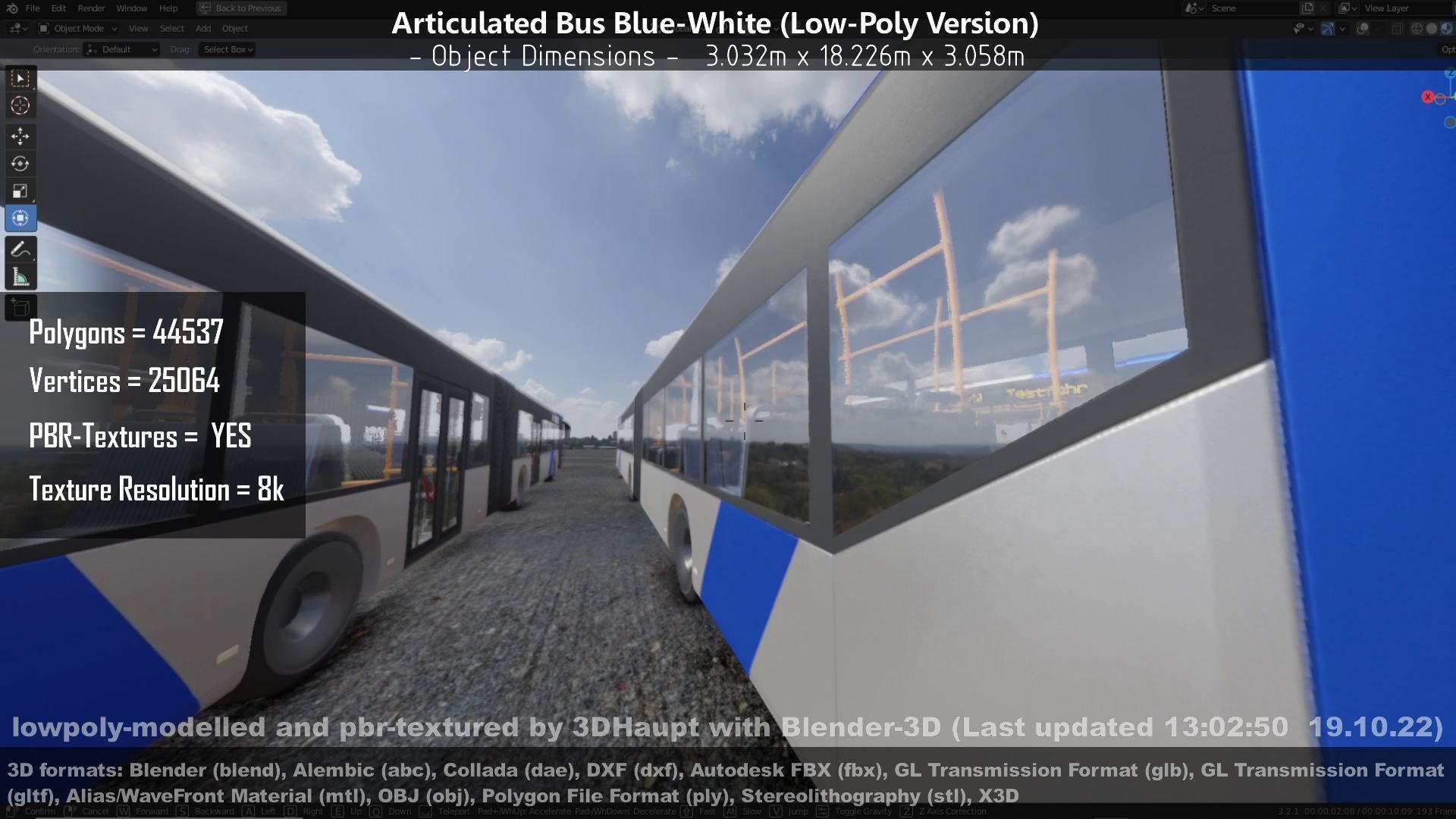 Articulated City Bus Blue-White Low-poly 3D model_100
