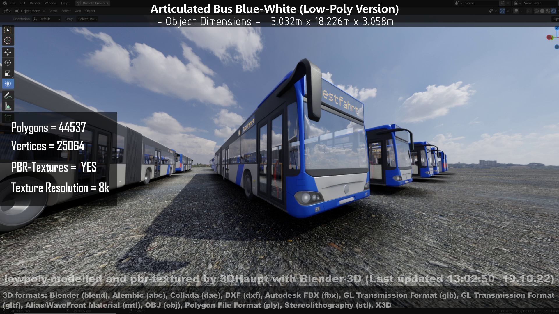 Articulated City Bus Blue-White Low-poly 3D model_75
