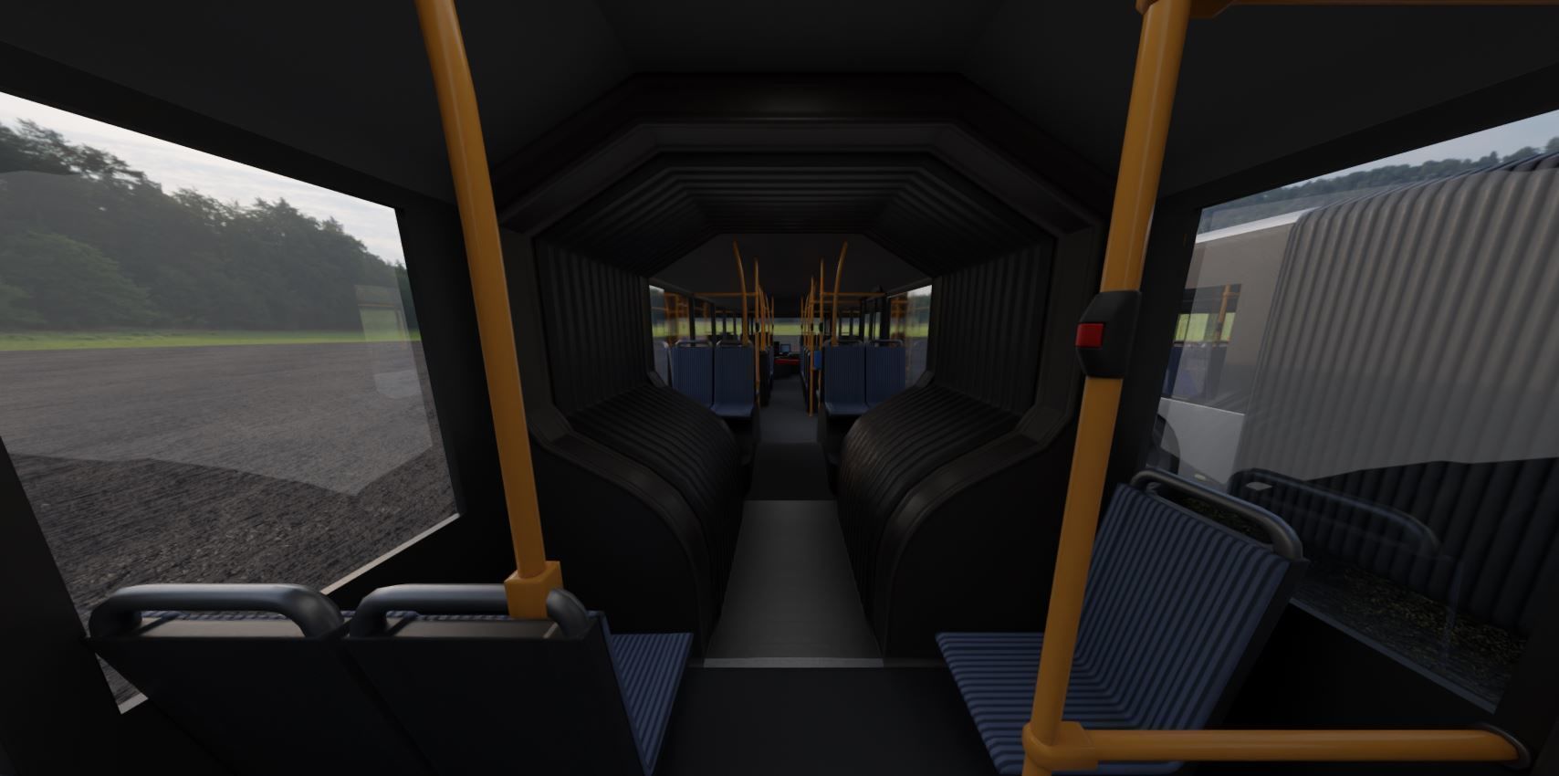 Articulated City Bus Blue-White Low-poly 3D model_35