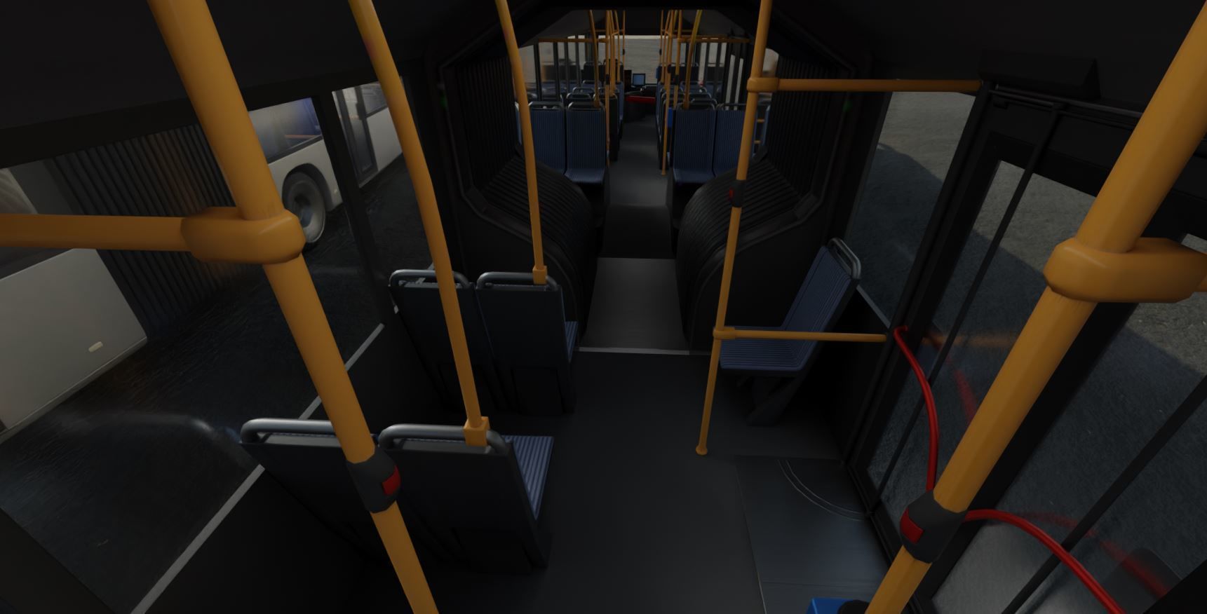 Articulated City Bus Blue-White Low-poly 3D model_22