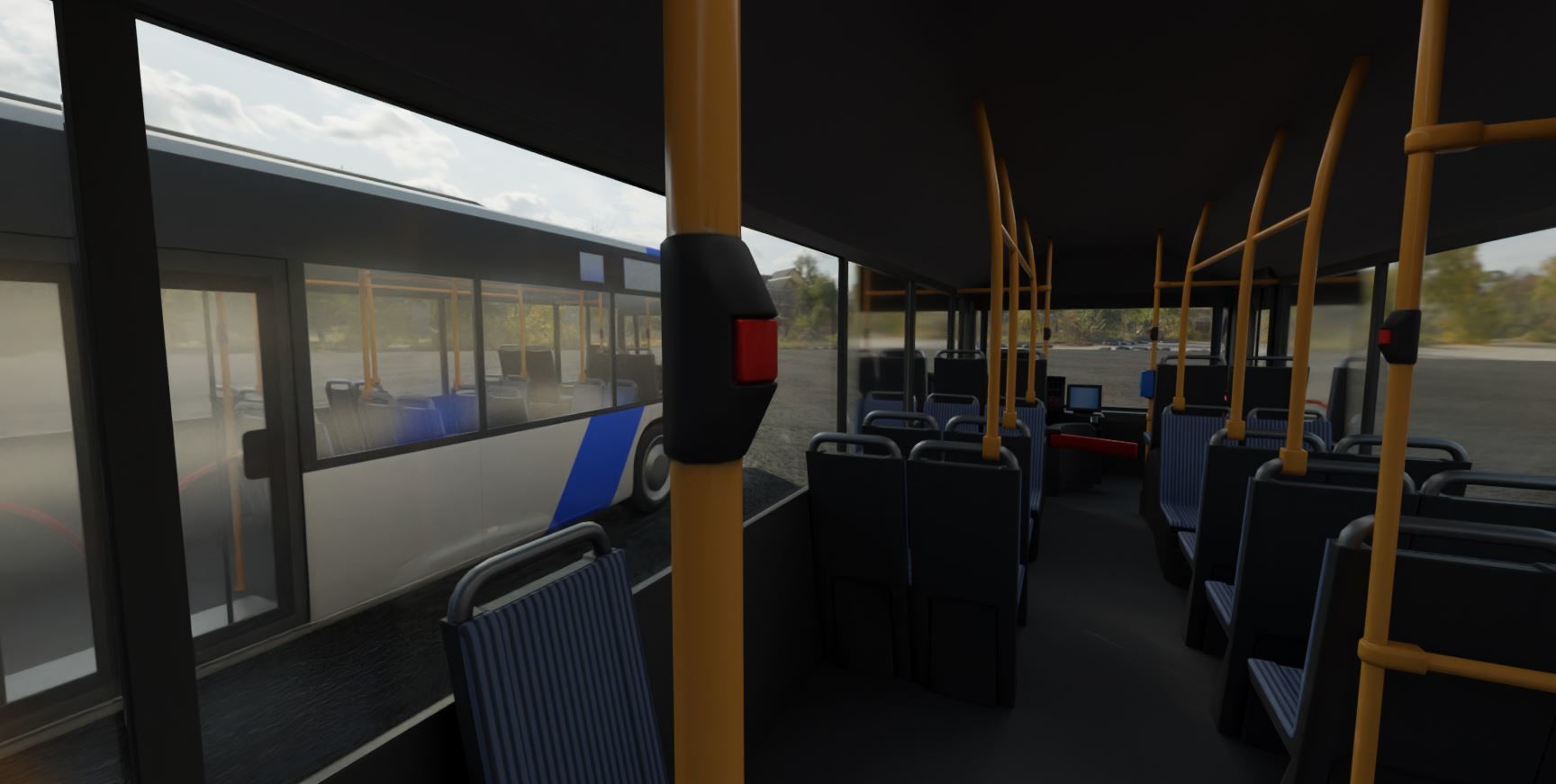Articulated City Bus Blue-White Low-poly 3D model_30