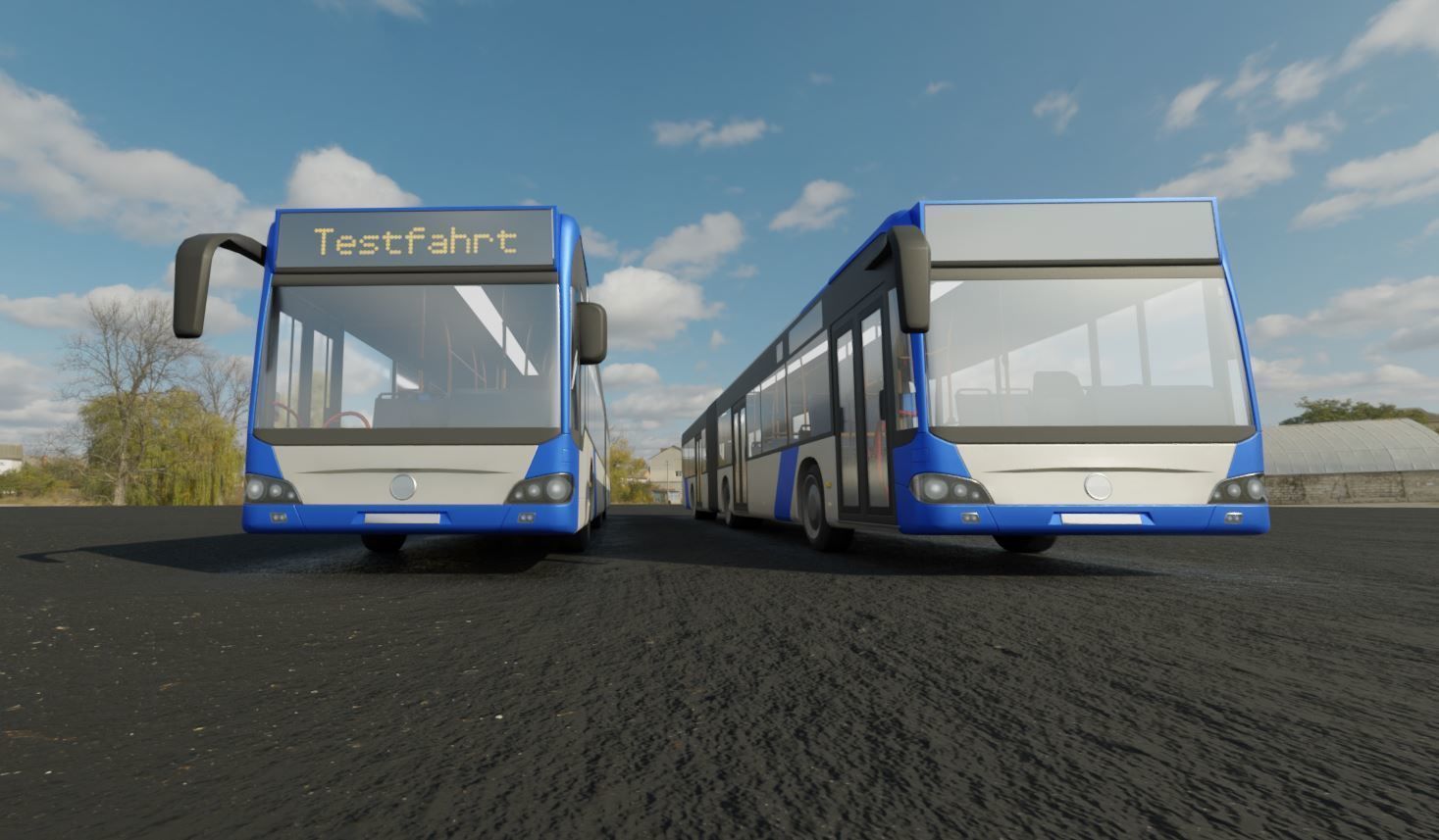 Articulated City Bus Blue-White Low-poly 3D model_18