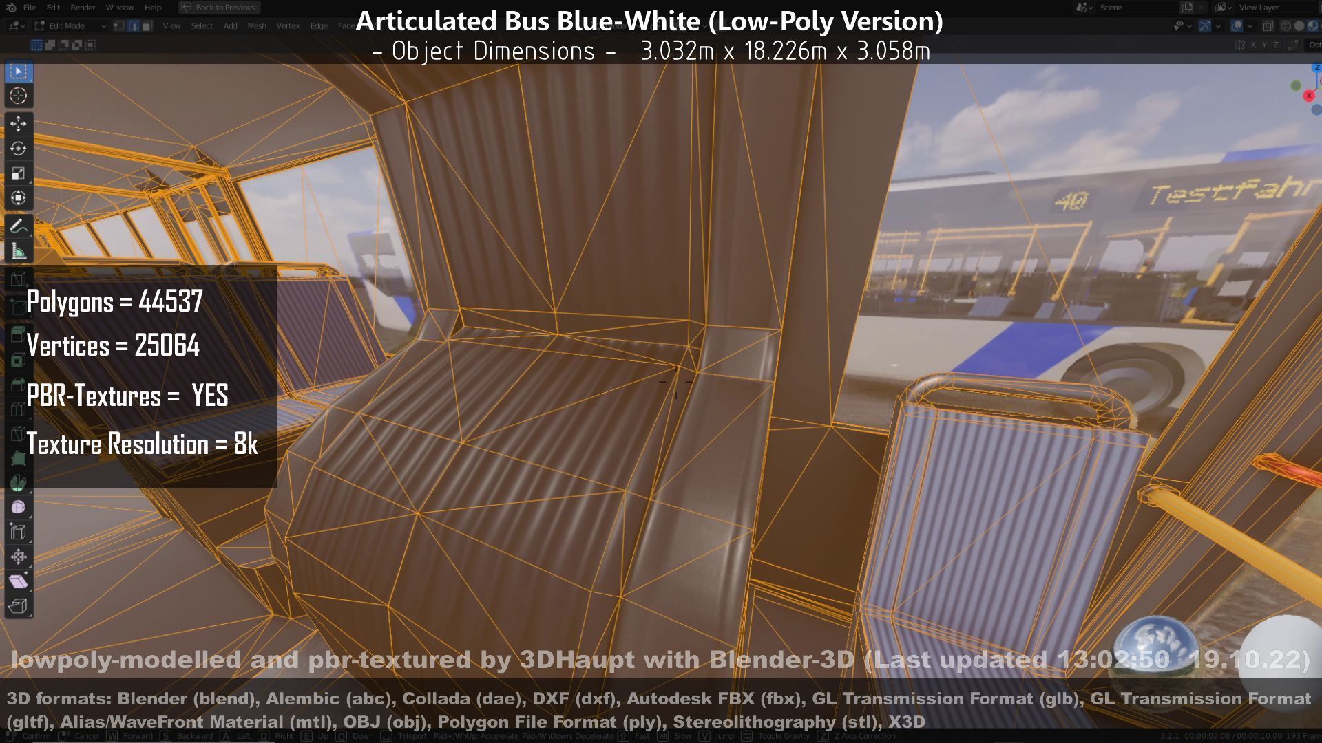Articulated City Bus Blue-White Low-poly 3D model_44