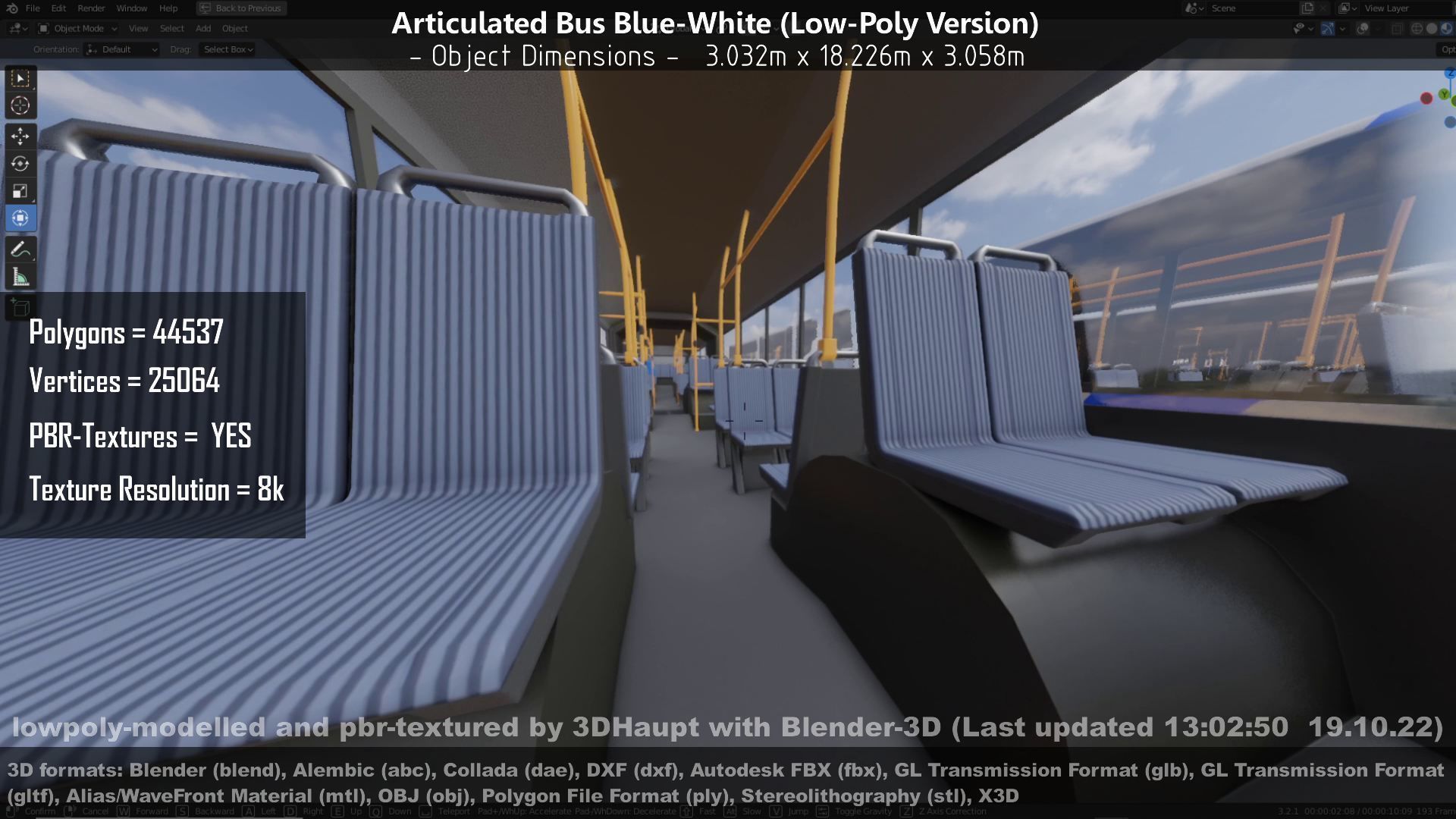 Articulated City Bus Blue-White Low-poly 3D model_88