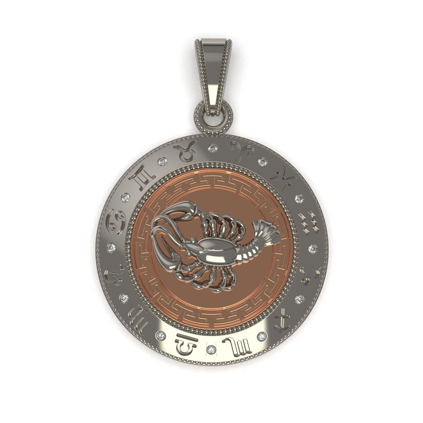 Cancer Zodiac Pendant 3D print model_4