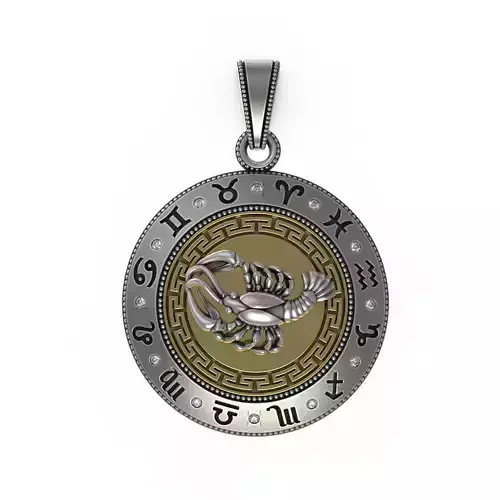 Cancer Zodiac Pendant 3D print model