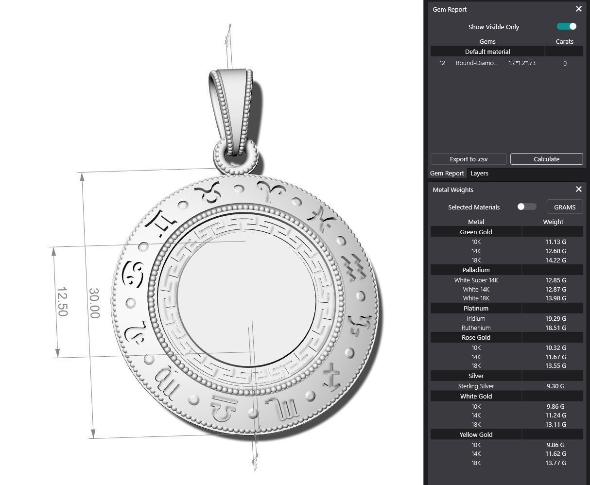 Cancer Zodiac Pendant 3D print model_8