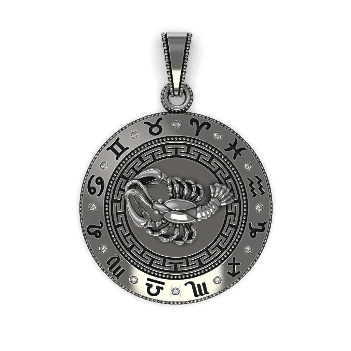 Cancer Zodiac Pendant 3D print model_5