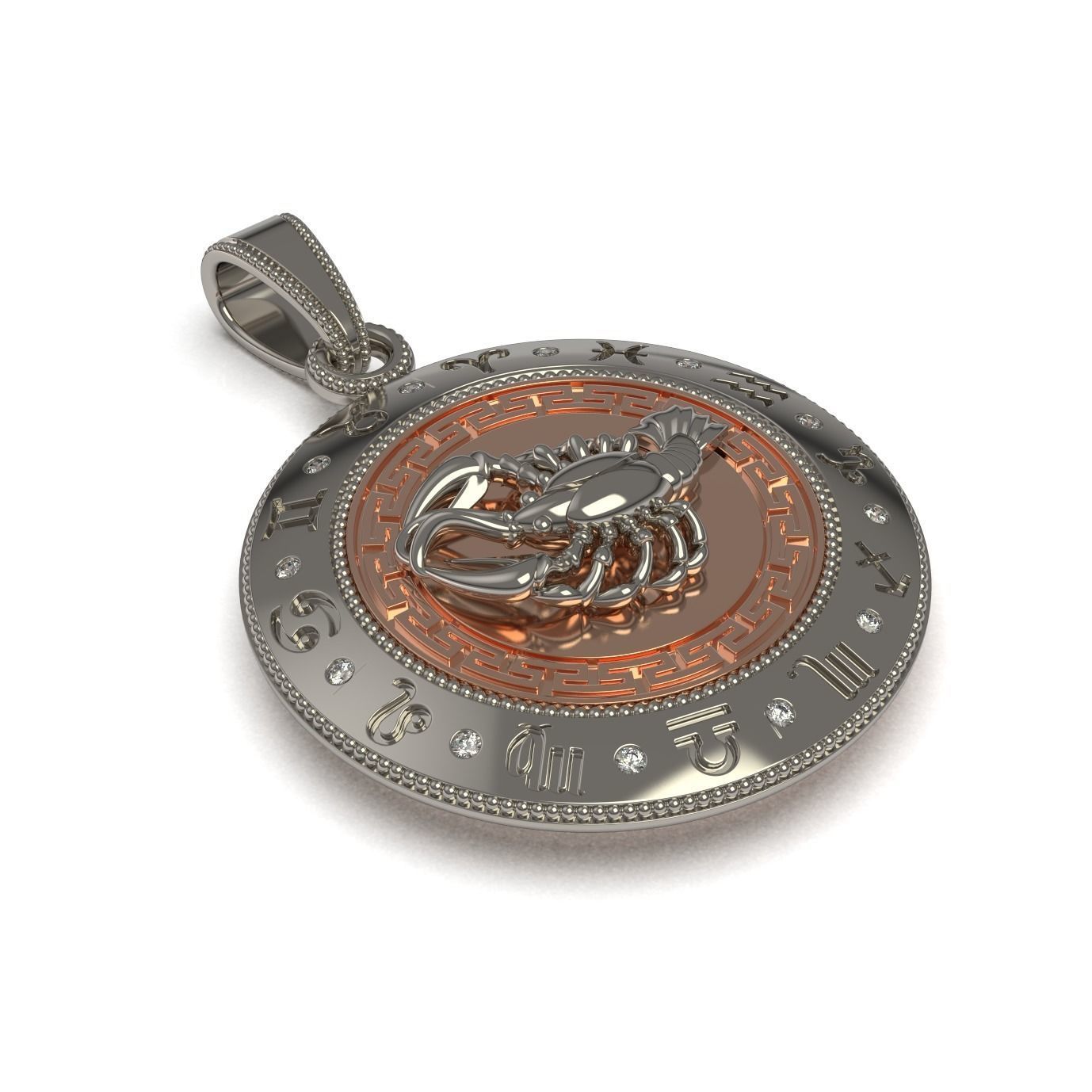 Cancer Zodiac Pendant 3D print model_3