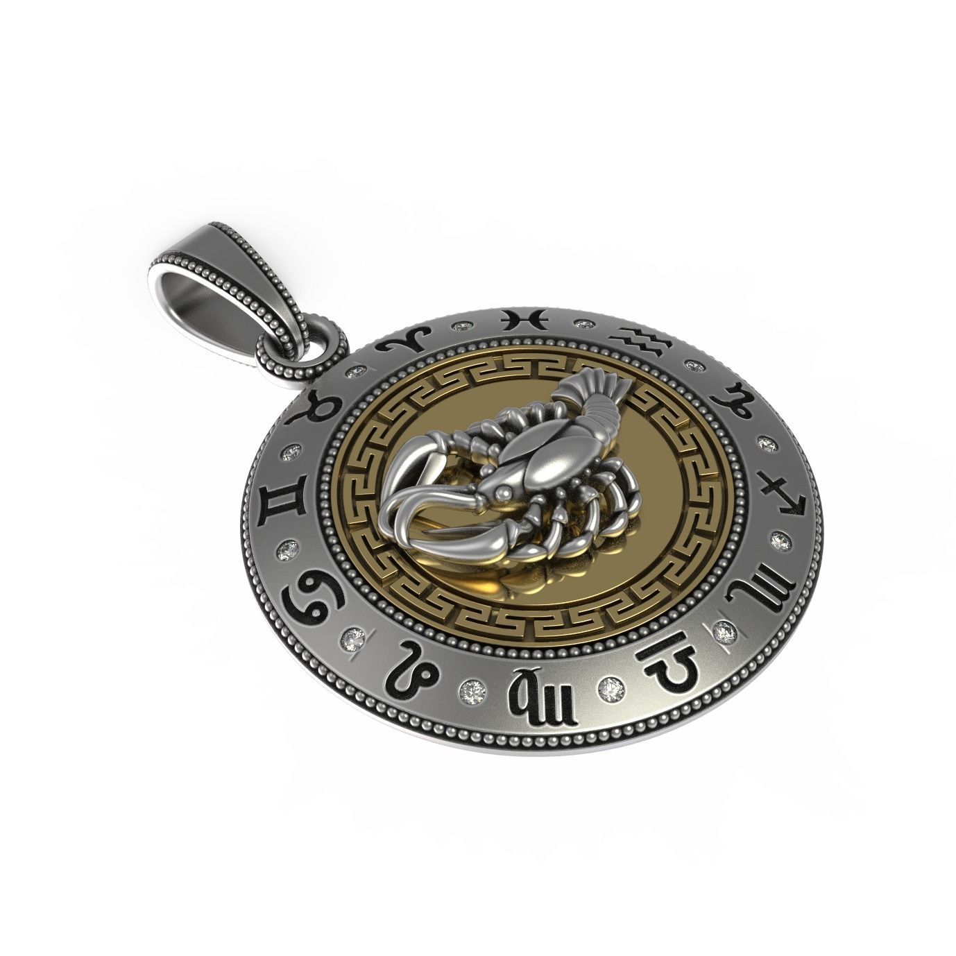 Cancer Zodiac Pendant 3D print model_1