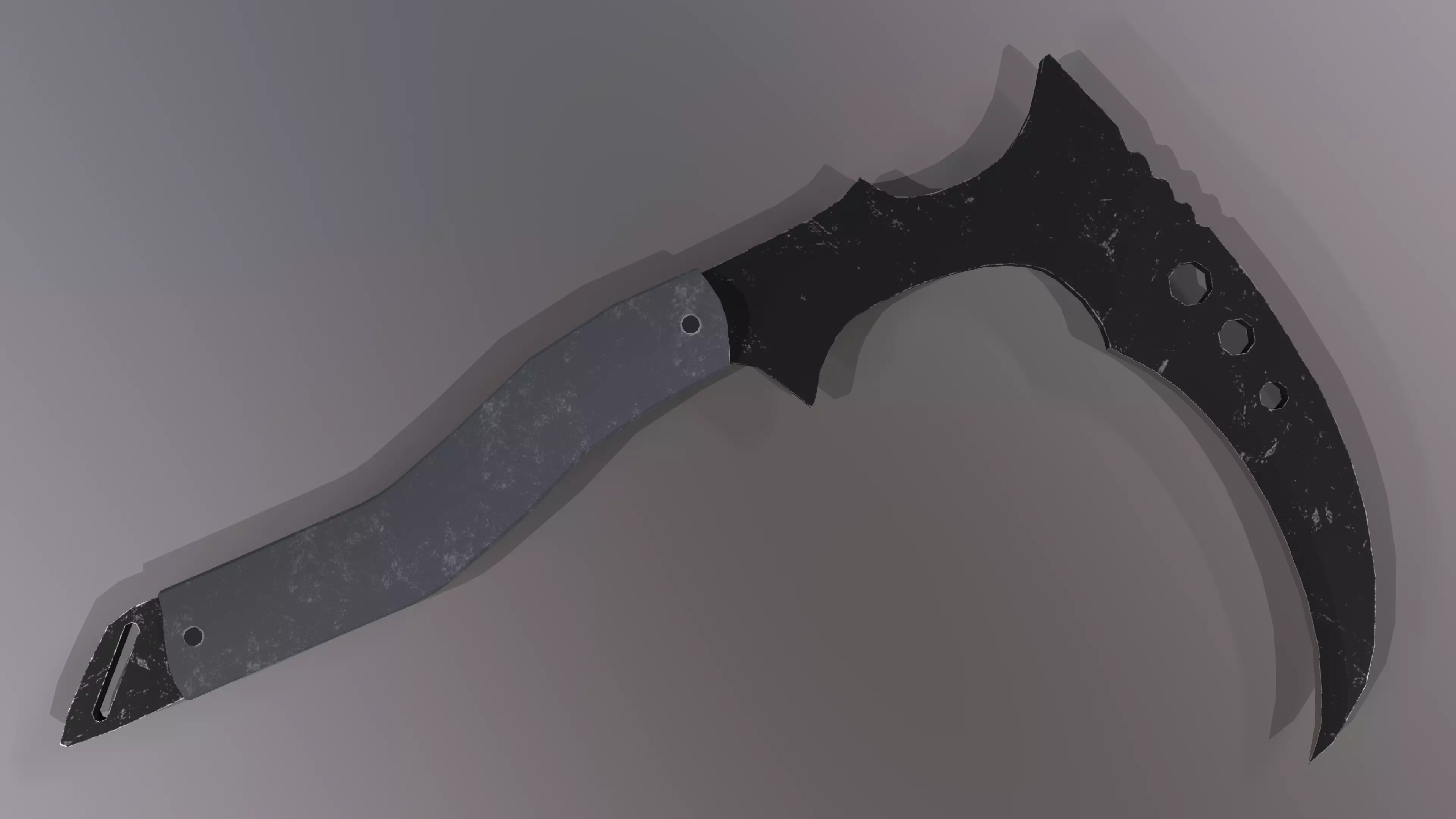 Modern Scythe Low-poly 3D model_0