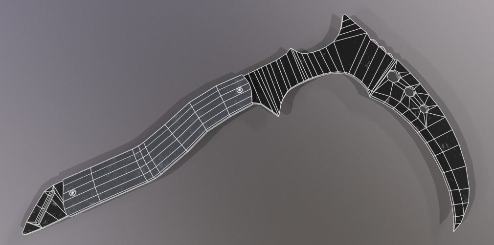 Modern Scythe Low-poly 3D model_5
