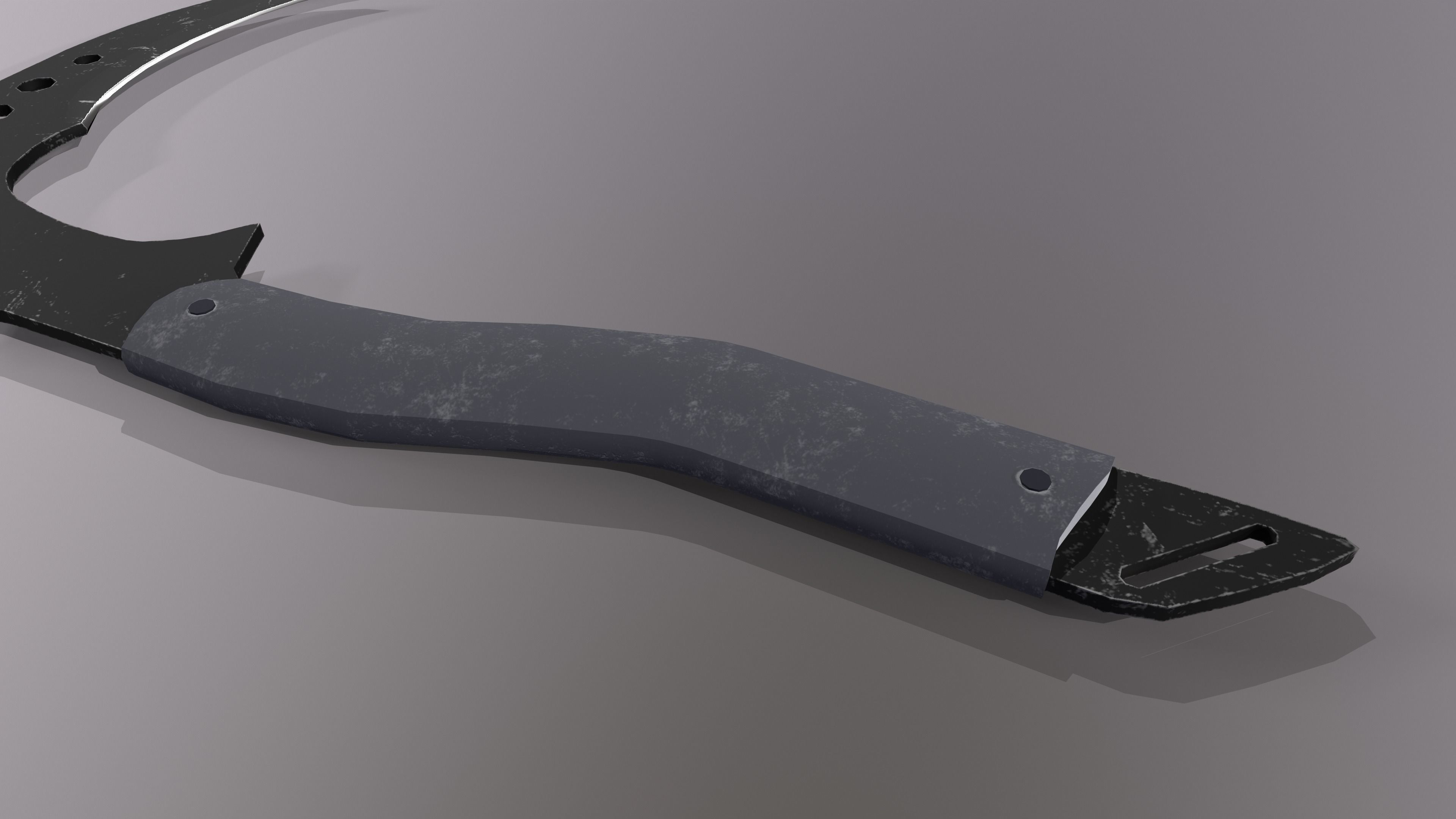 Modern Scythe Low-poly 3D model_2
