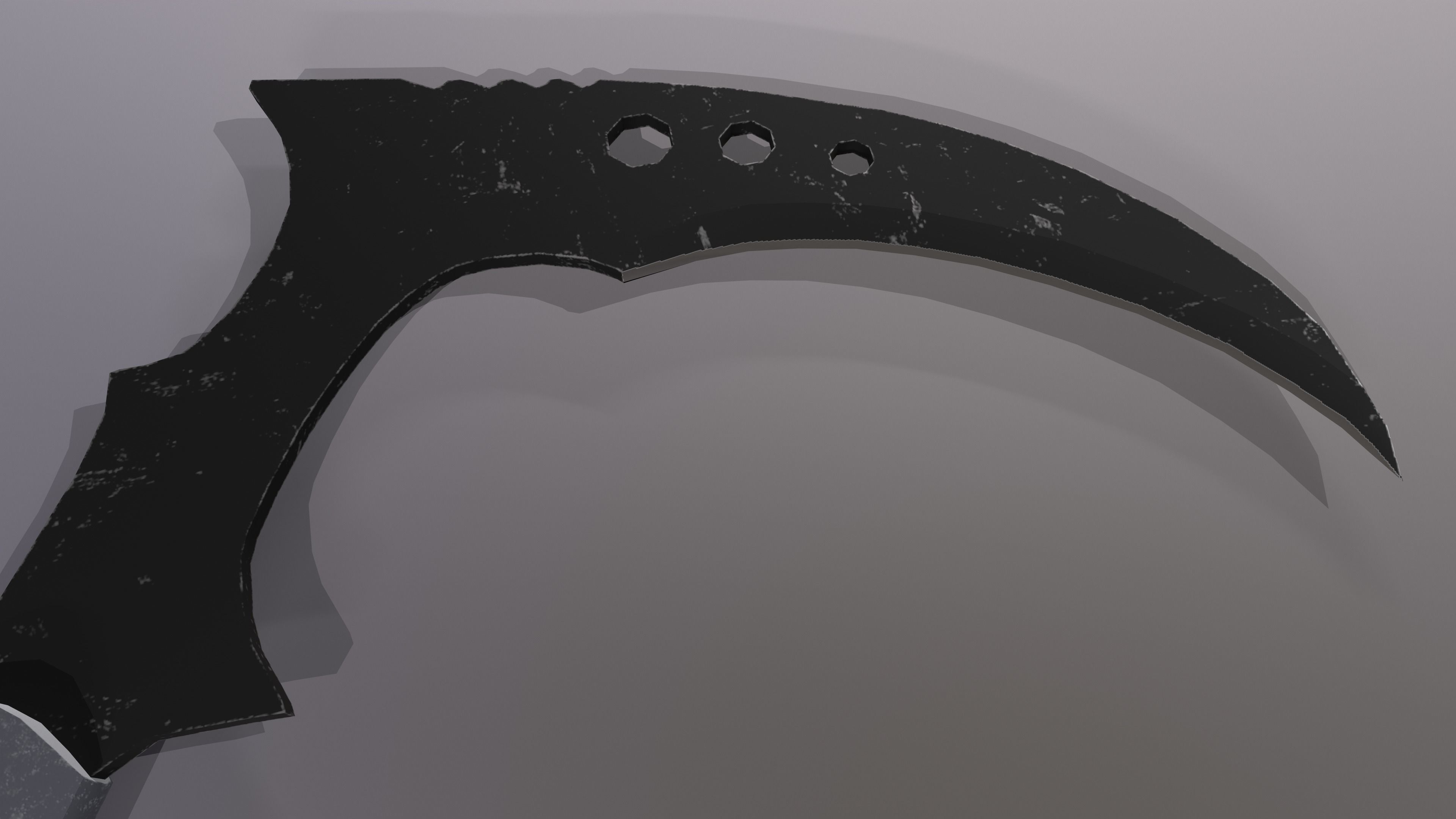 Modern Scythe Low-poly 3D model_3
