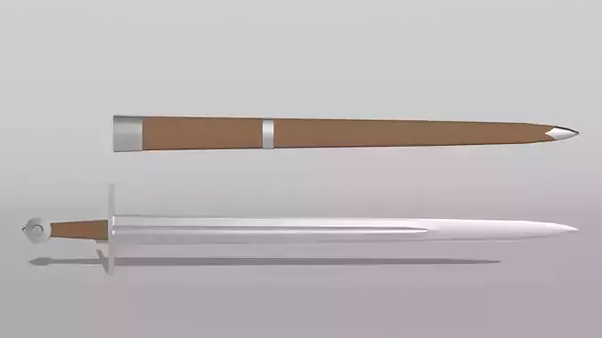 Knightly Arming Sword Low-poly 3D model