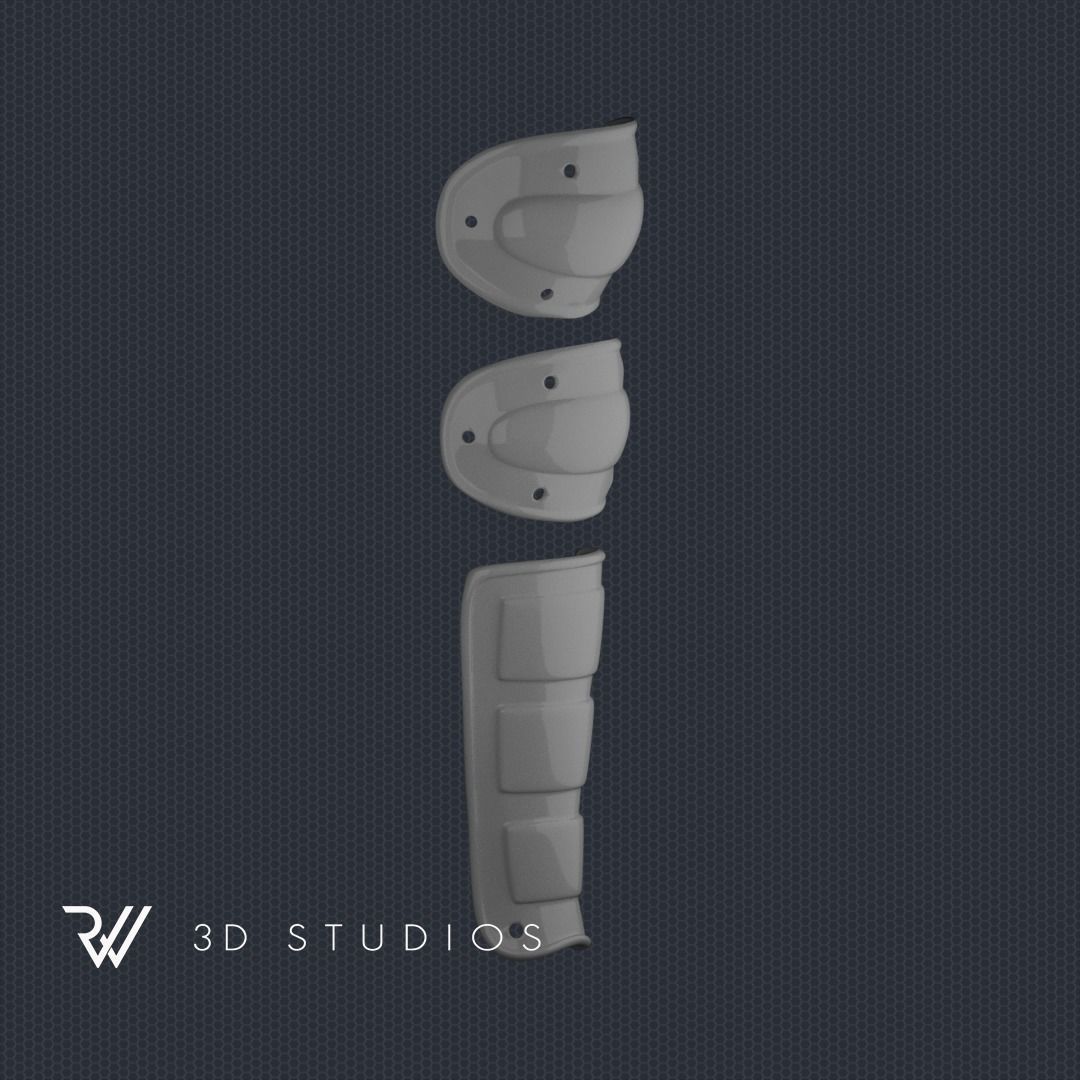 MK2 Ninja Shin Guard - STL File 3D print model_3