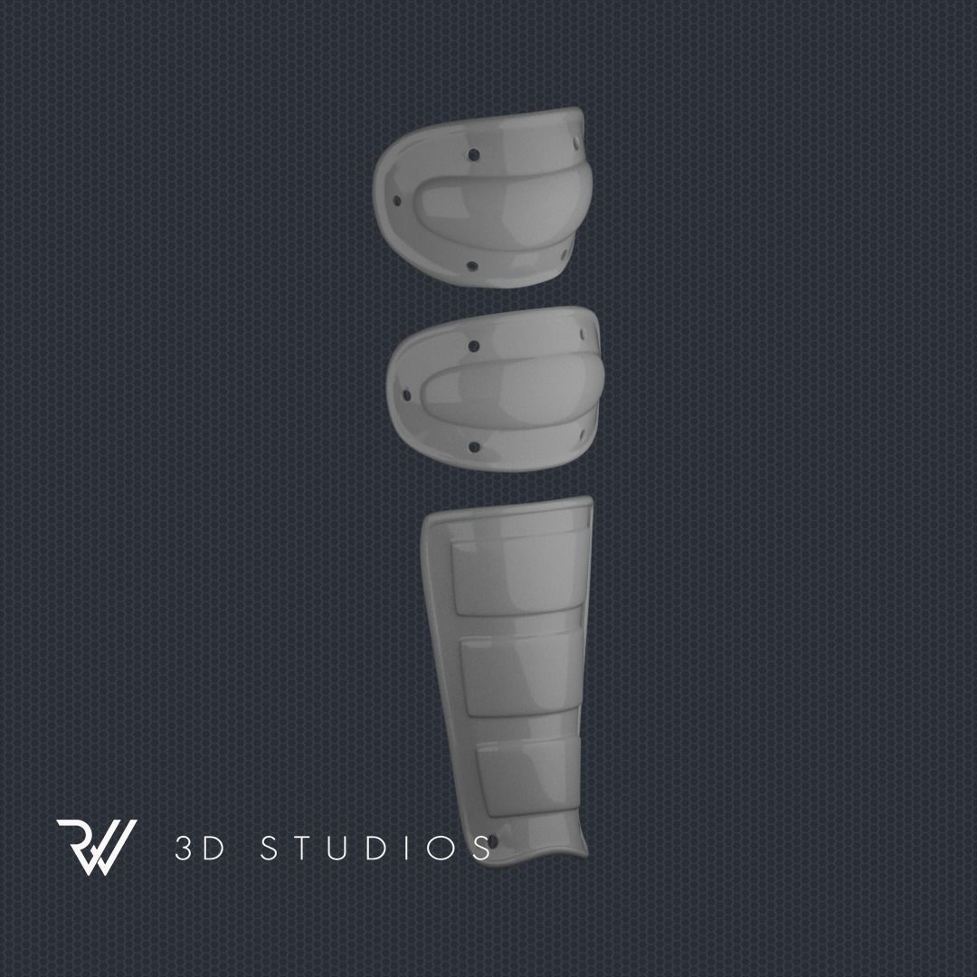 MK2 Ninja Shin Guard - STL File 3D print model_1