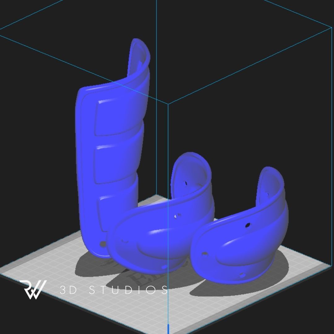 MK2 Ninja Shin Guard - STL File 3D print model_4