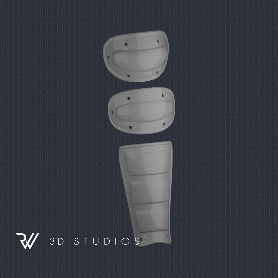 MK2 Ninja Shin Guard - STL File 3D print model_2