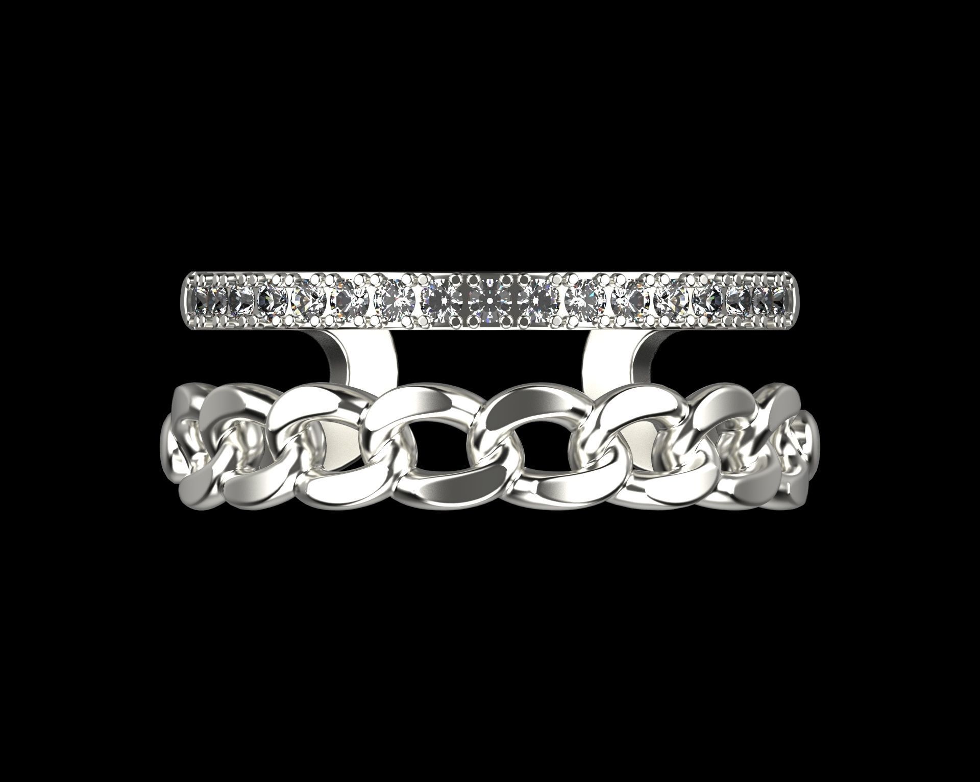 Chain Ring with Diamonds N25 3D print model_16