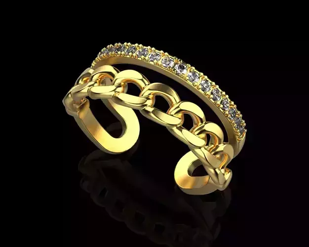 Chain Ring with Diamonds N25
