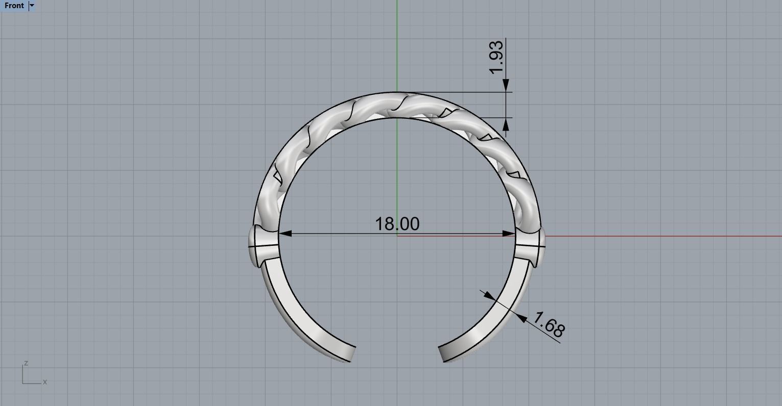 Chain Ring with Diamonds N25 3D print model_6