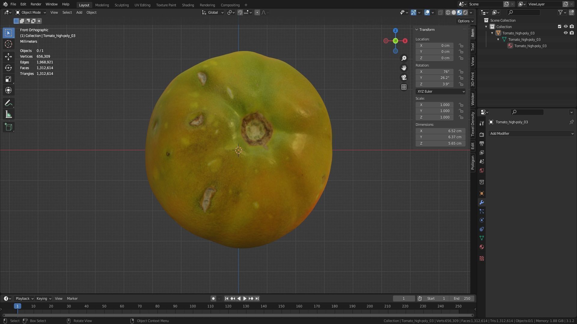 Tomato 03 high-poly 3D model_35