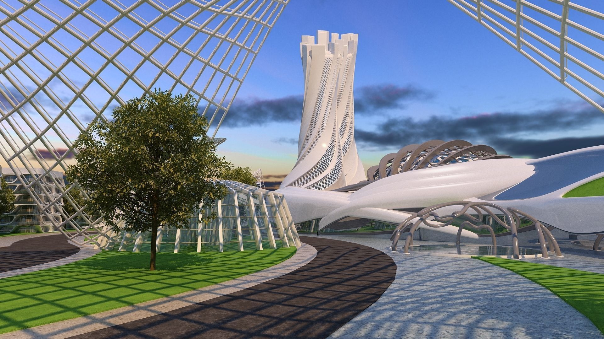 0013 - Futuristic City - 2021 - 01 - 2Ds Plans - 3Ds Files 3D model_12