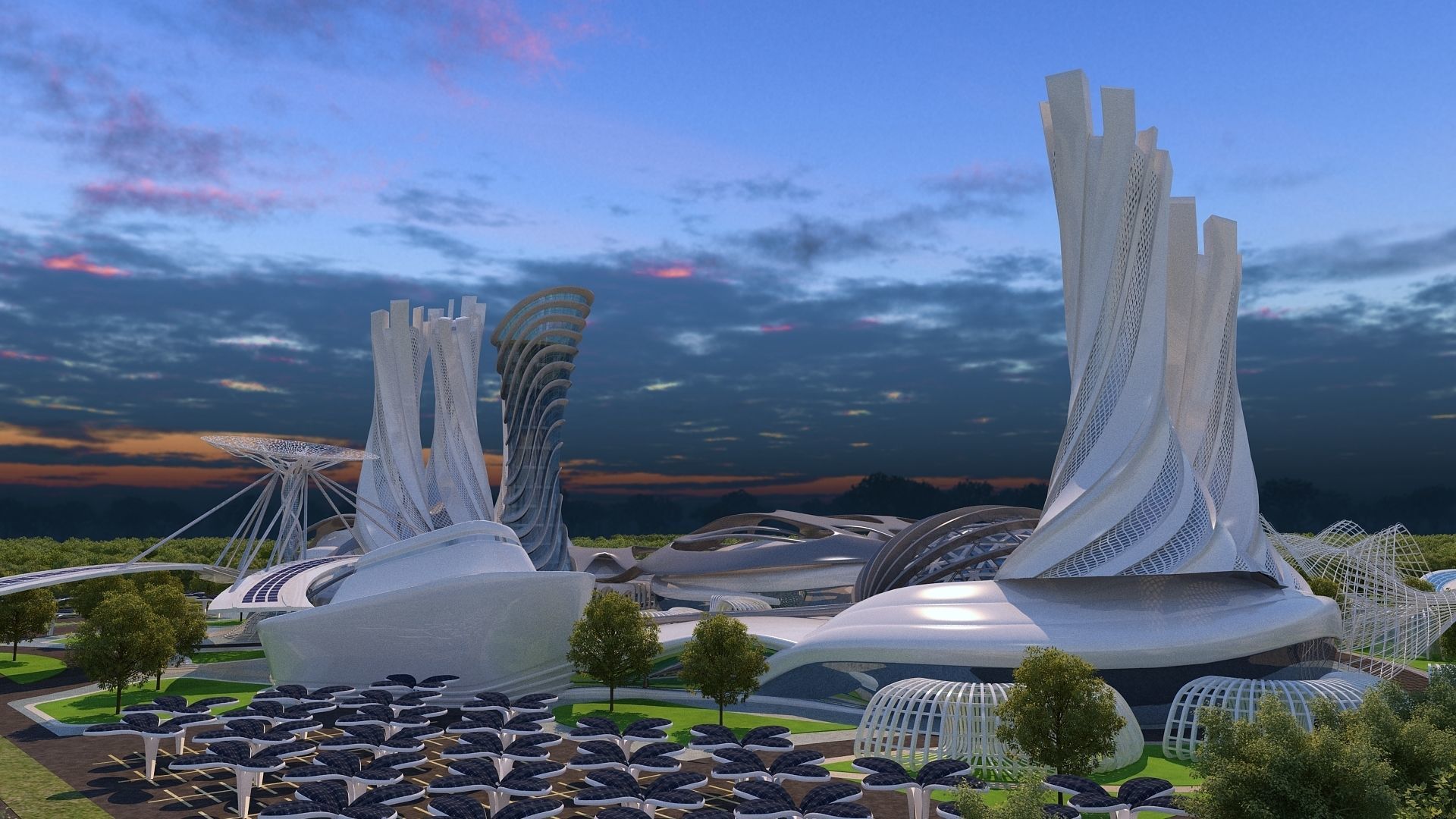 0013 - Futuristic City - 2021 - 01 - 2Ds Plans - 3Ds Files 3D model_4