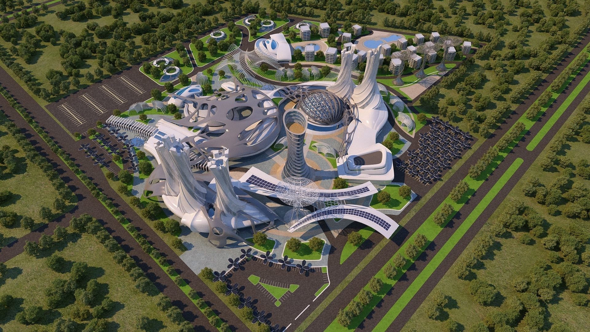 0013 - Futuristic City - 2021 - 01 - 2Ds Plans - 3Ds Files 3D model_8