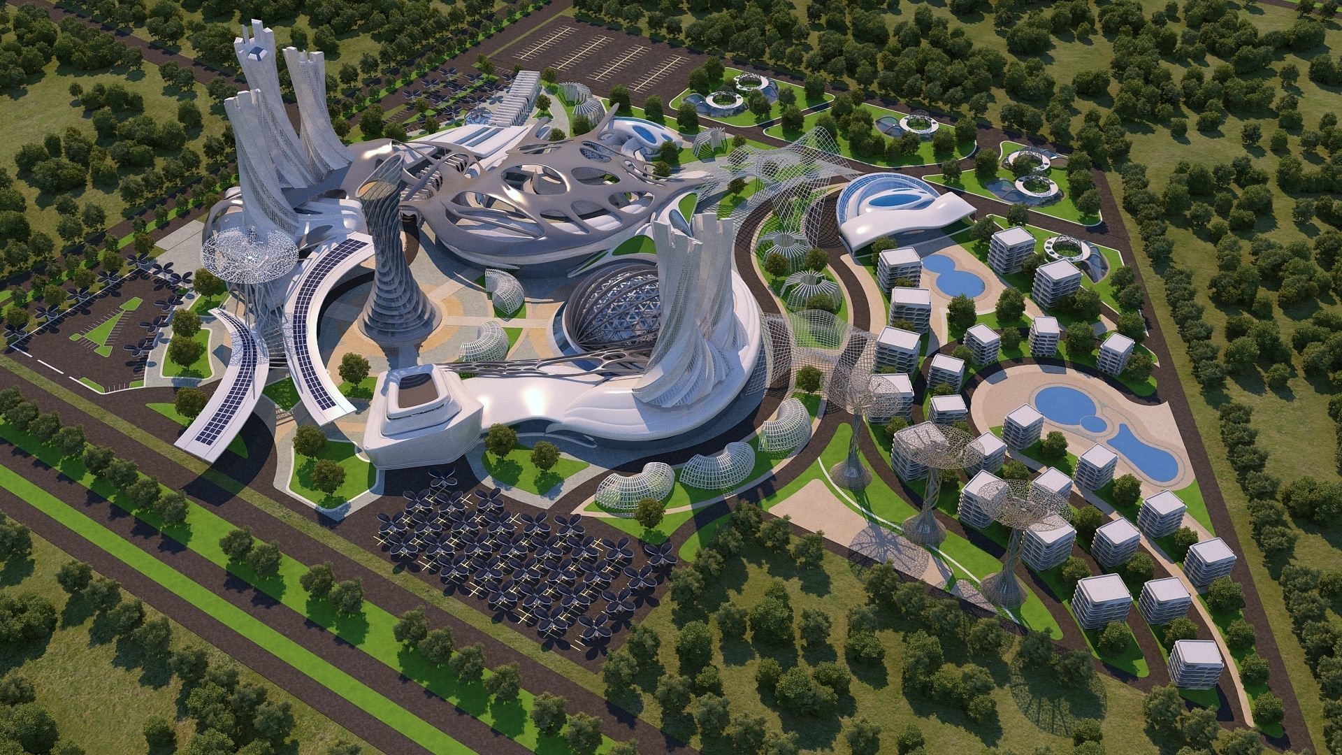 0013 - Futuristic City - 2021 - 01 - 2Ds Plans - 3Ds Files 3D model_9