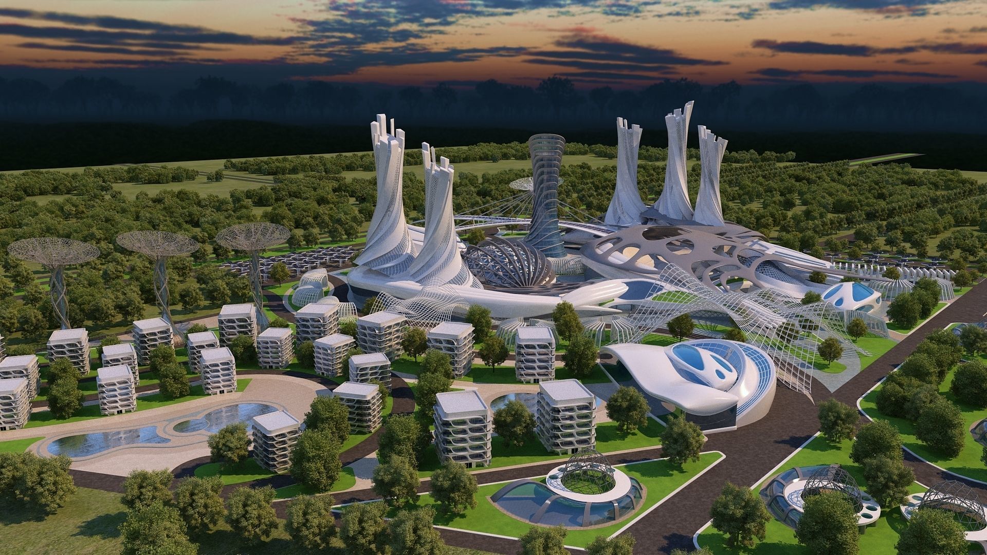 0013 - Futuristic City - 2021 - 01 - 2Ds Plans - 3Ds Files 3D model_3