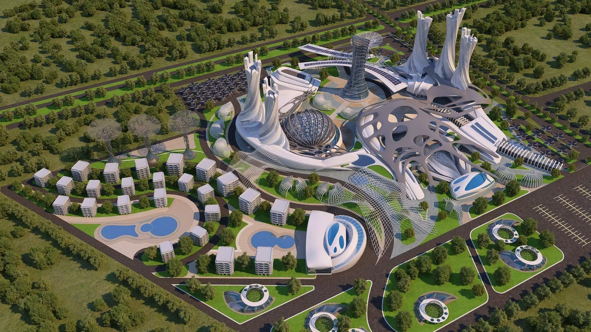 0013 - Futuristic City - 2021 - 01 - 2Ds Plans - 3Ds Files 3D model_0