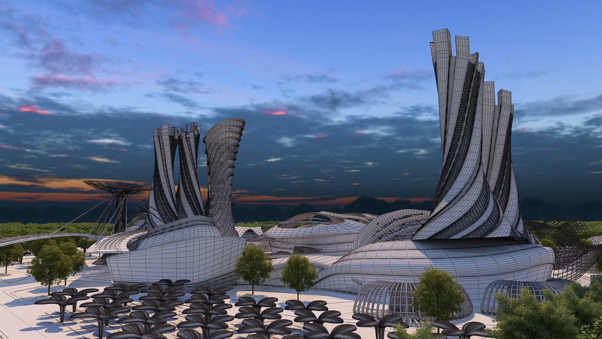 0013 - Futuristic City - 2021 - 01 - 2Ds Plans - 3Ds Files 3D model_19