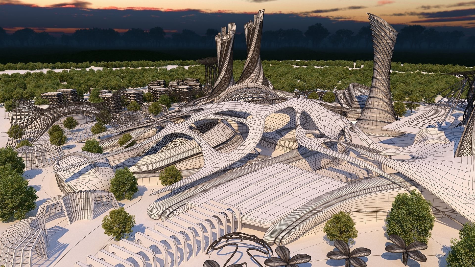 0013 - Futuristic City - 2021 - 01 - 2Ds Plans - 3Ds Files 3D model_21