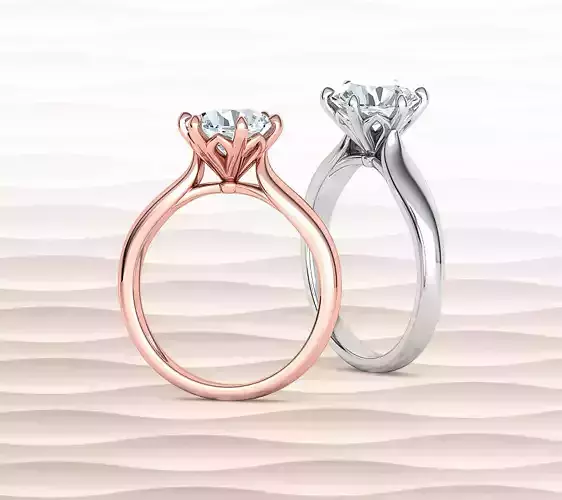Solitaire Engagement Ring 2CT stone printable 3dmodel  3D print model