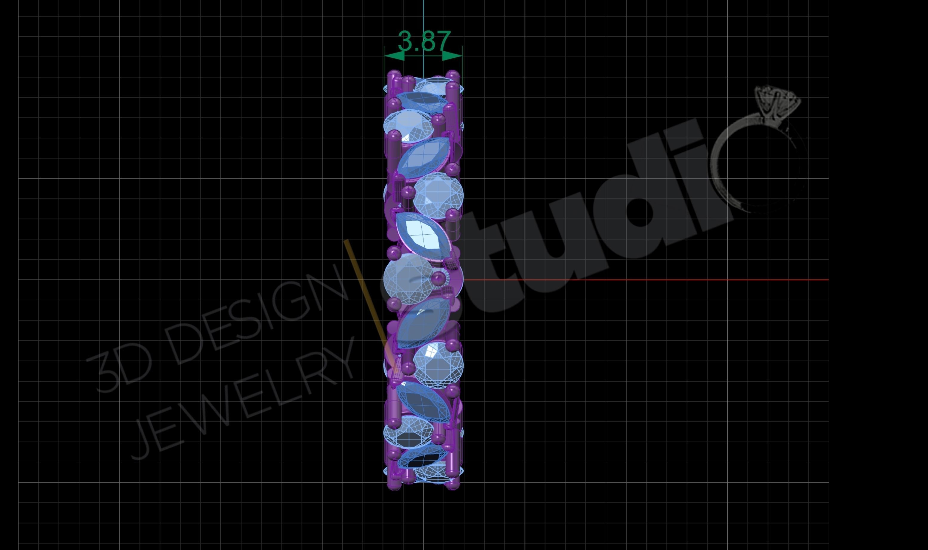 Eternity band ring 3d model 3D print model_5