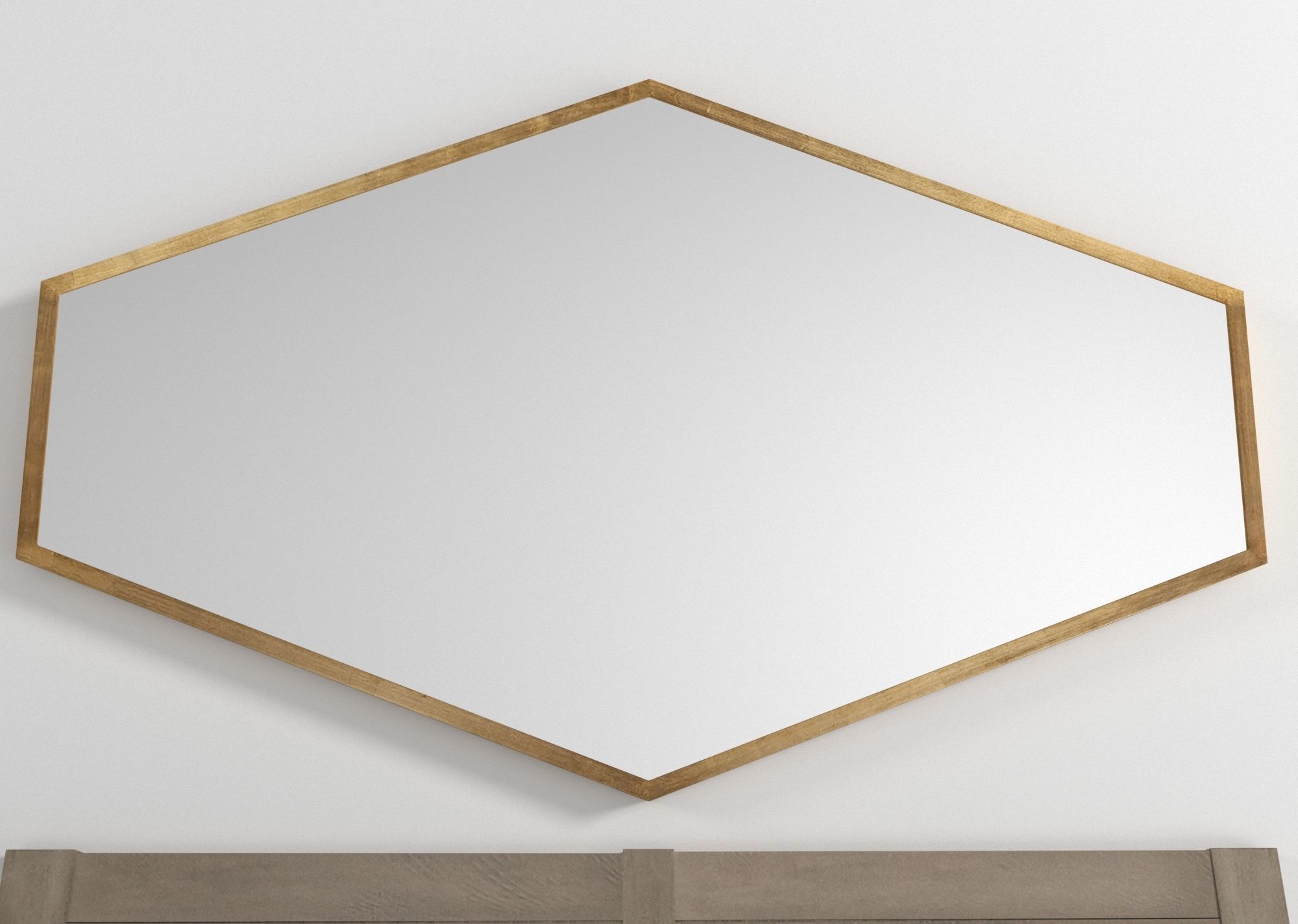 bedroom set hexagonal wall mirror 3D model_5