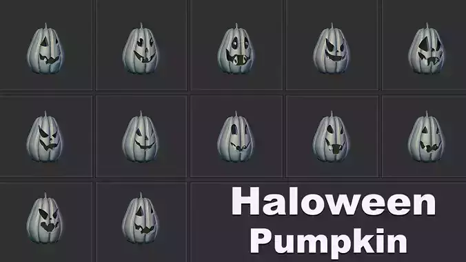 12 Halloween Pumpkin Base Mesh Vol 5