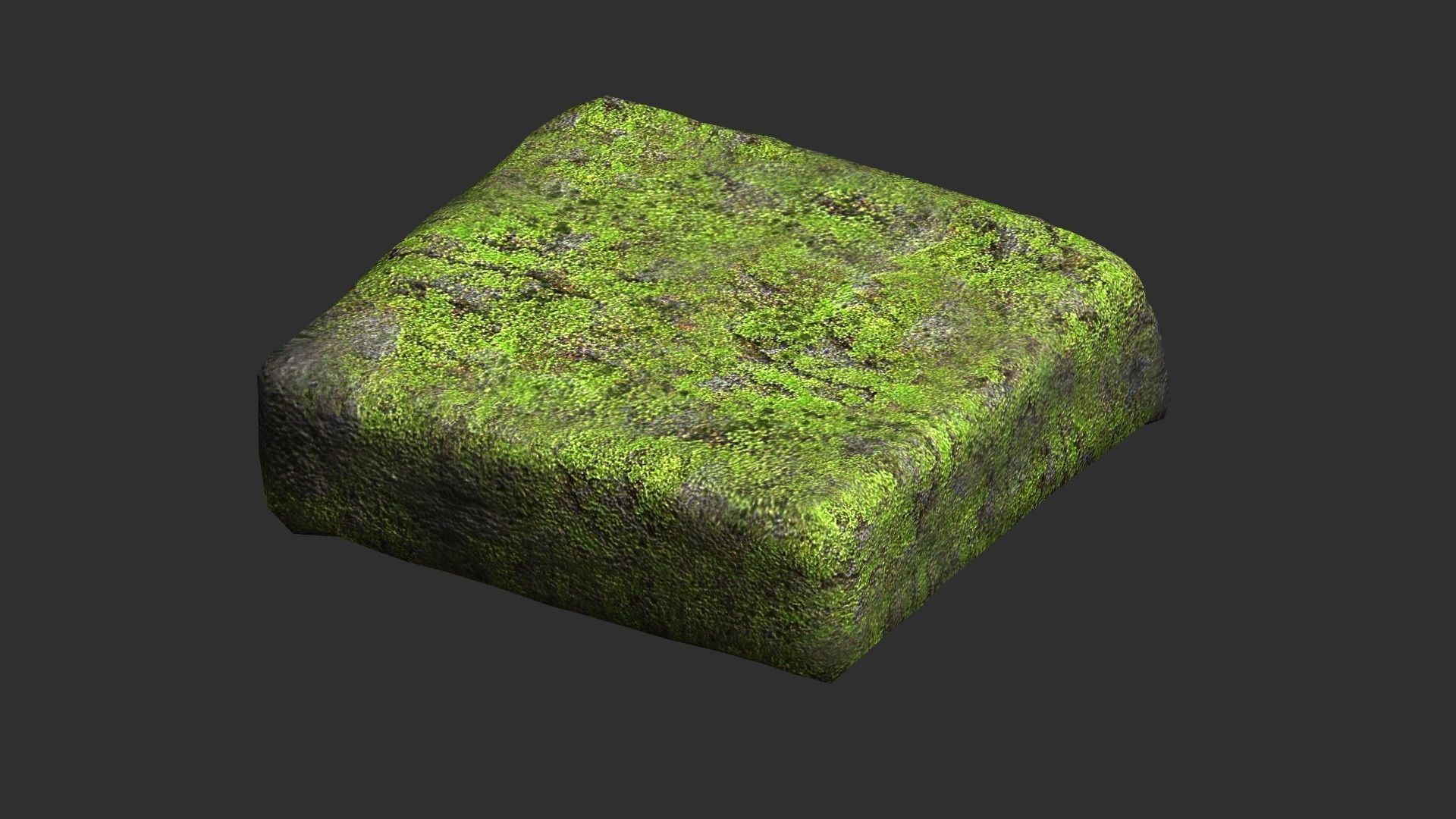 Stone Platforms - Moss 1 Low-poly 3D model_4