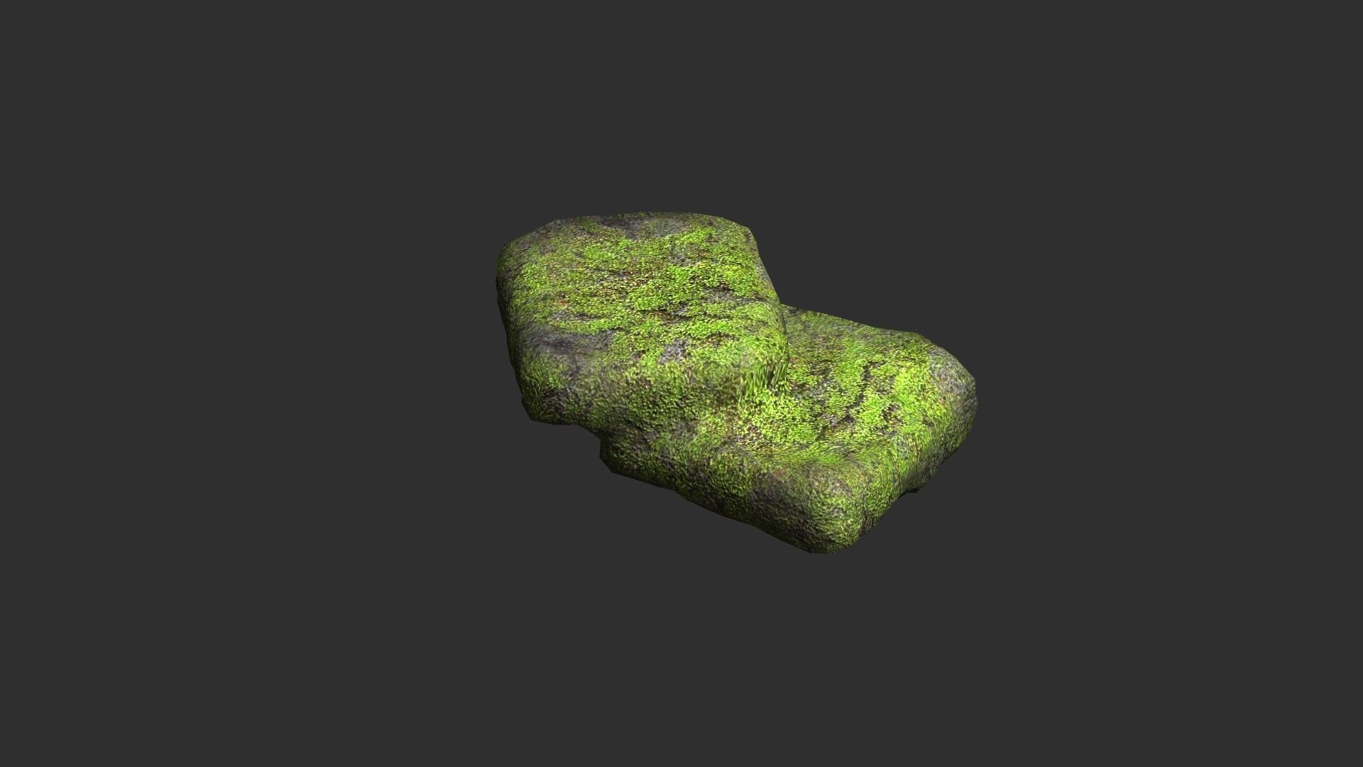 Stone Platforms - Moss 1 Low-poly 3D model_6