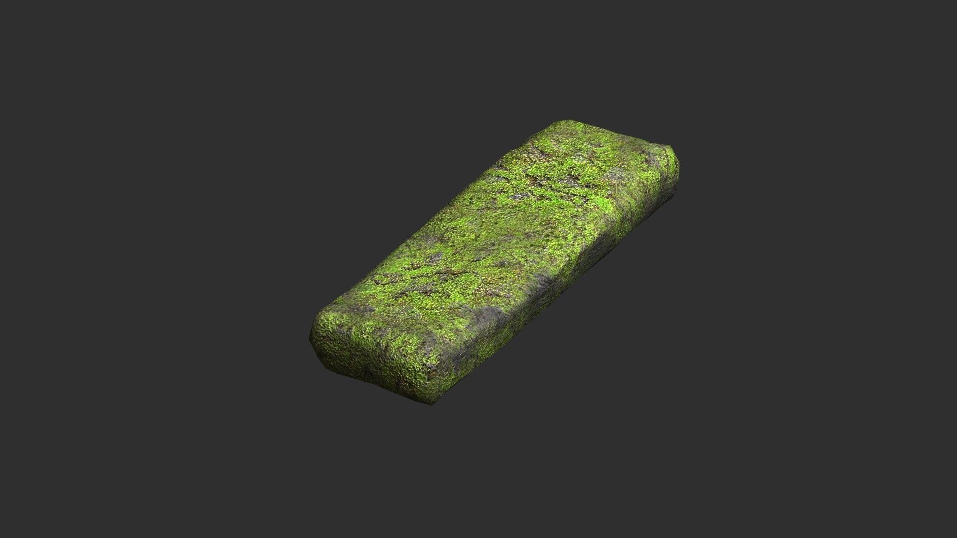Stone Platforms - Moss 1 Low-poly 3D model_7